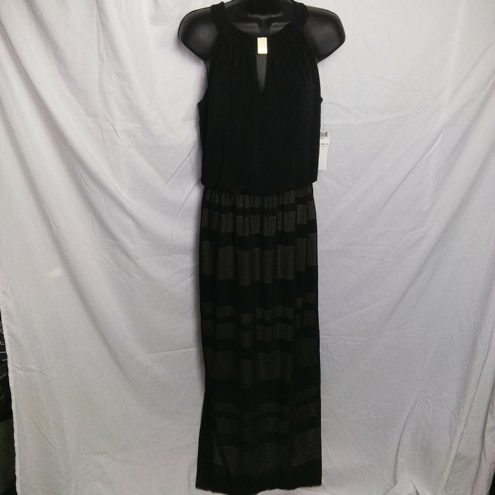 London Times Sleeveless Halter Maxi Dress